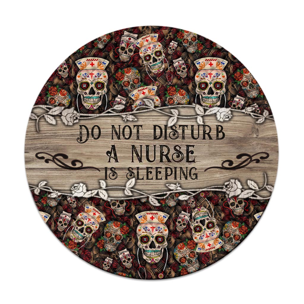 Bitte nicht stören – Personalisiertes rundes Holzschild für Krankenschwestern