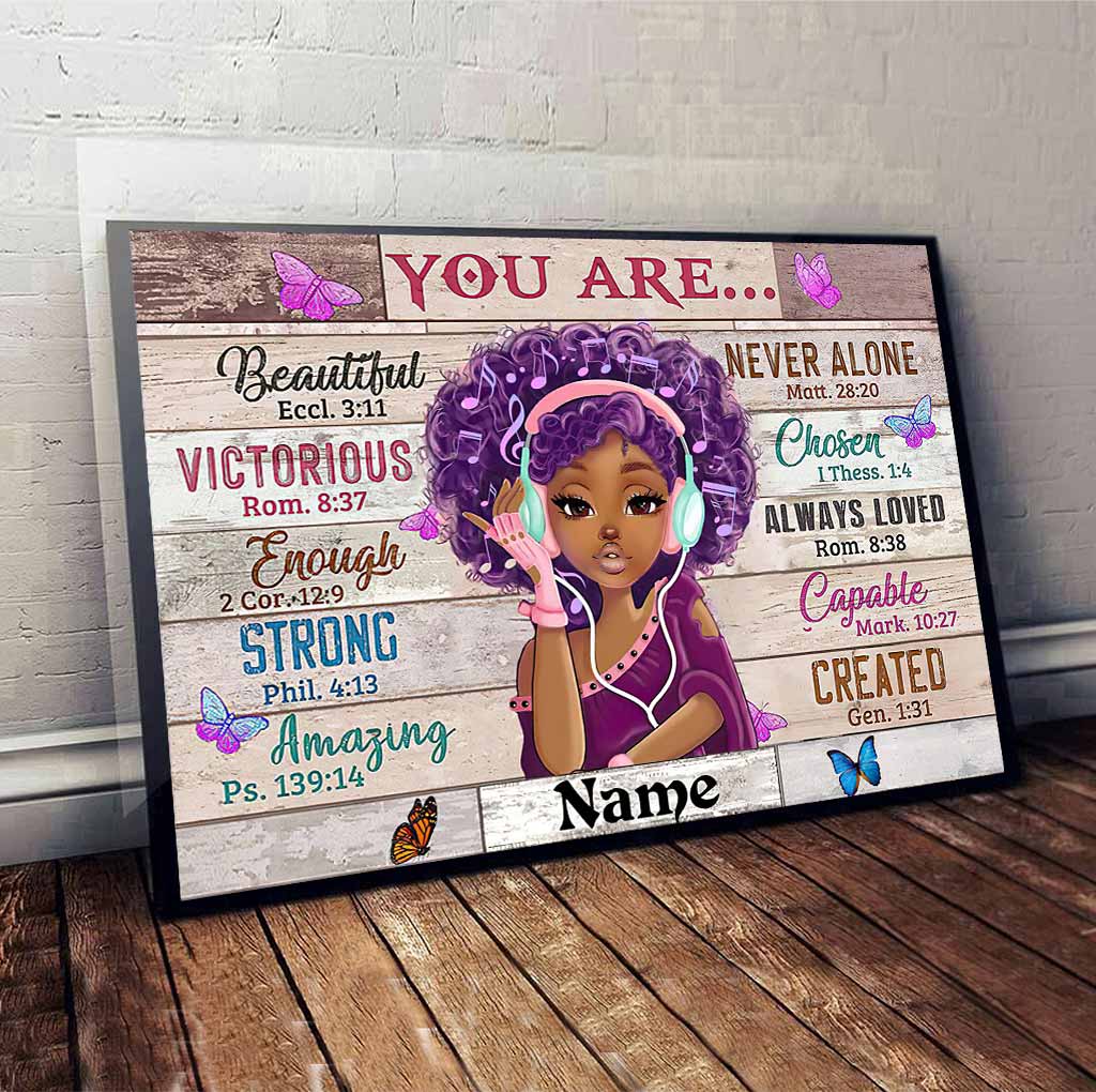 You Are Beautiful - Personalized African American Poster 112021