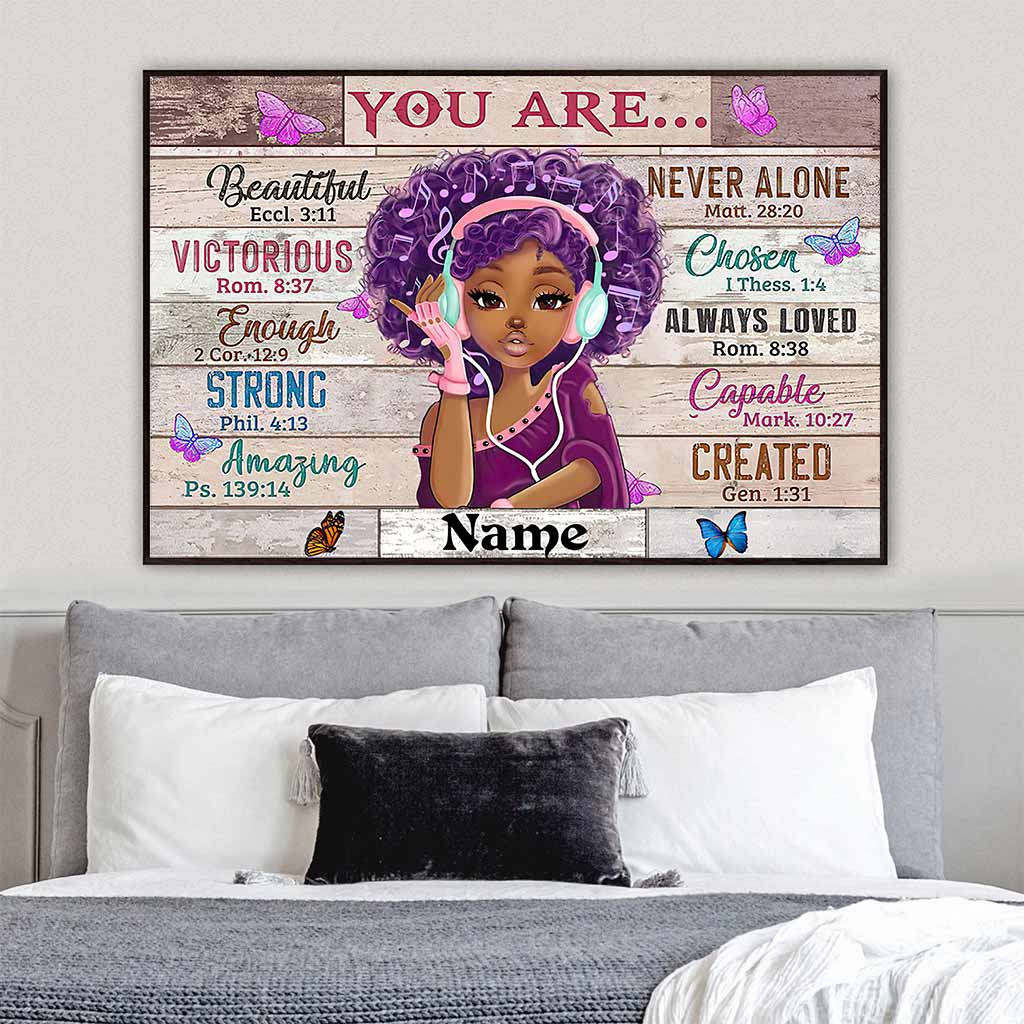 You Are Beautiful - Personalized African American Poster 112021