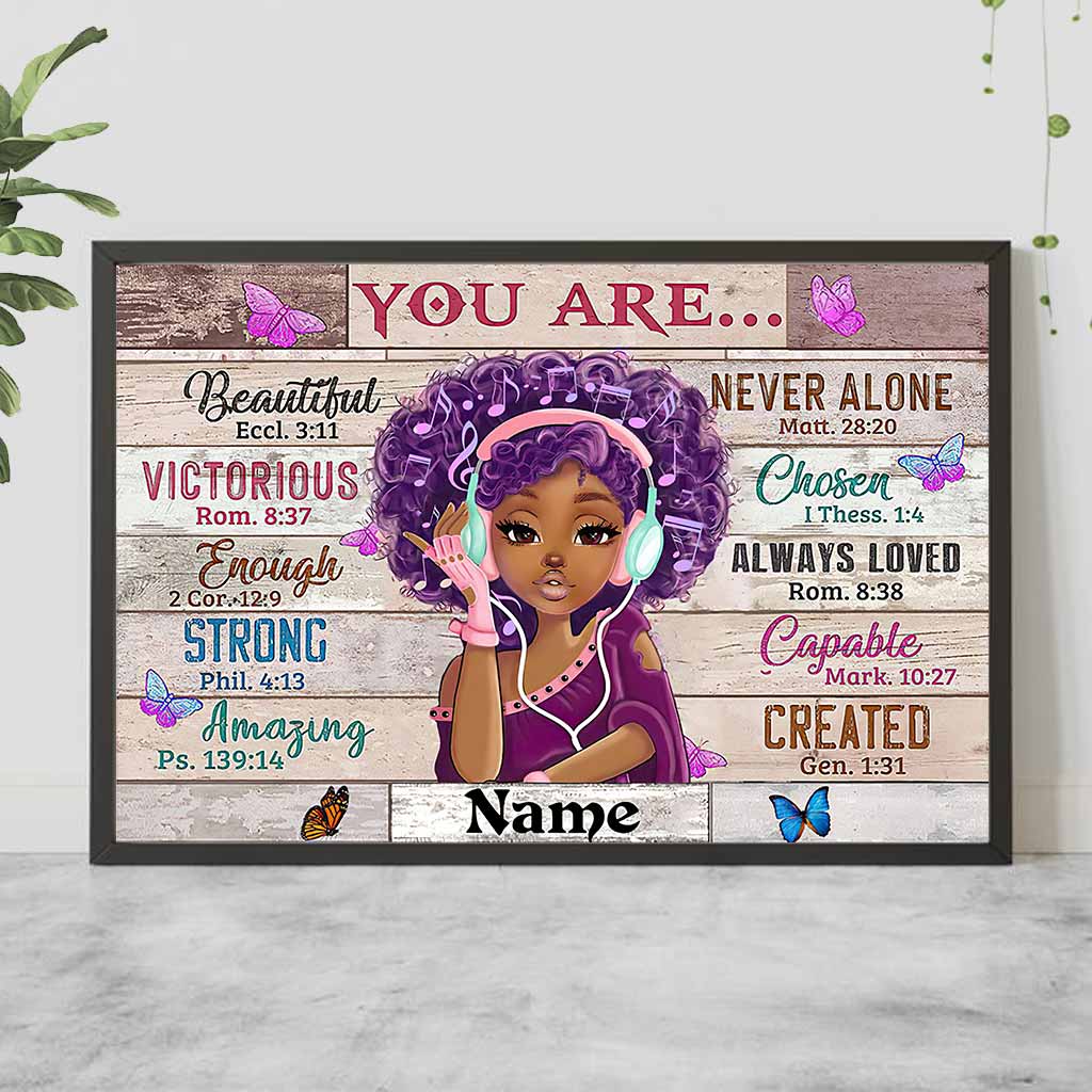 You Are Beautiful - Personalized African American Poster 112021