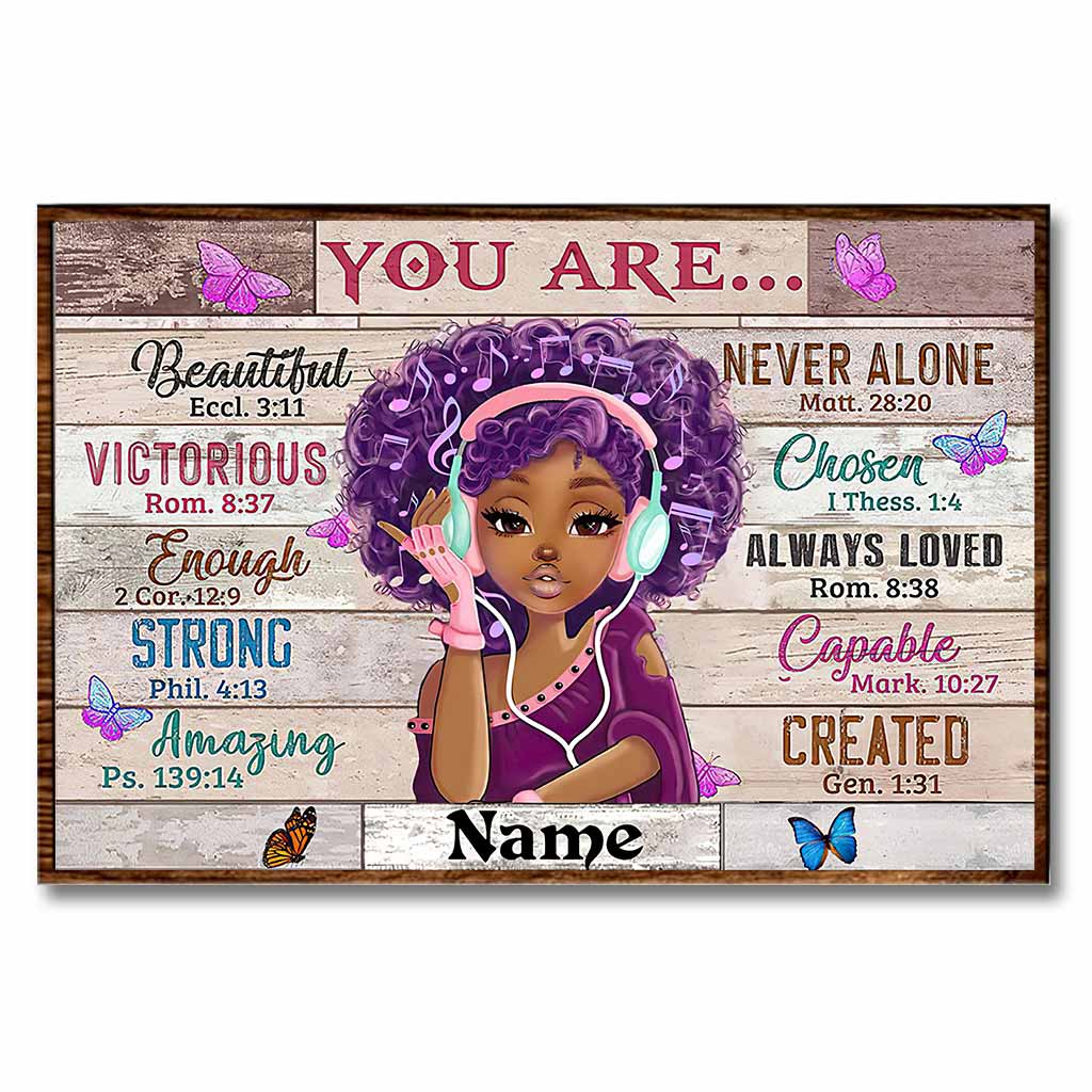 You Are Beautiful - Personalized African American Poster 112021