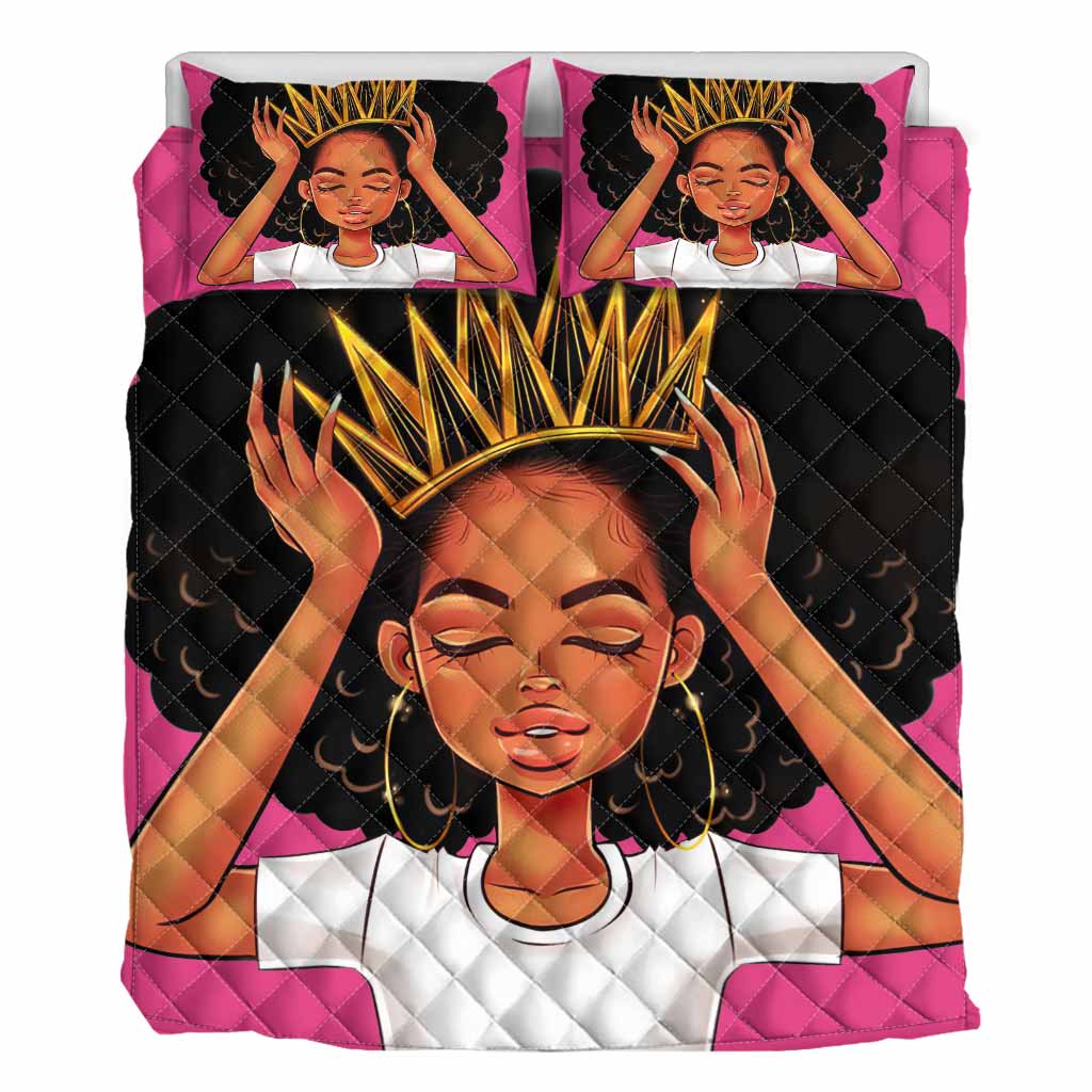 Schwarze Königin – Personalisiertes Quilt-Set für Afroamerikaner 1121