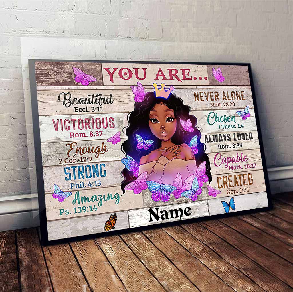 You Are Beautiful - Personalized African American Poster 112021