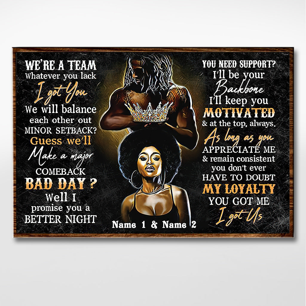 Black Couple - Personalized African American Poster