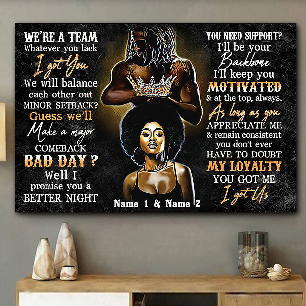 Black Couple - Personalized African American Poster