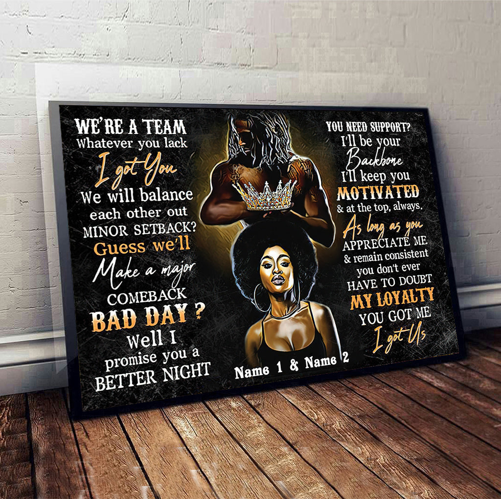 Black Couple - Personalized African American Poster