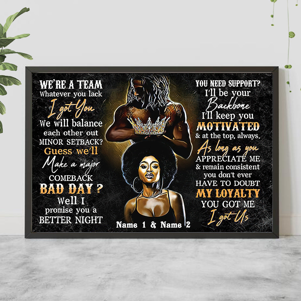 Black Couple - Personalized African American Poster