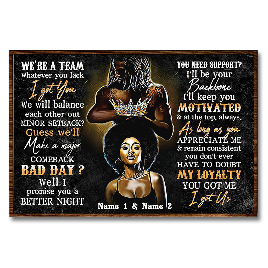 Black Couple - Personalized African American Poster
