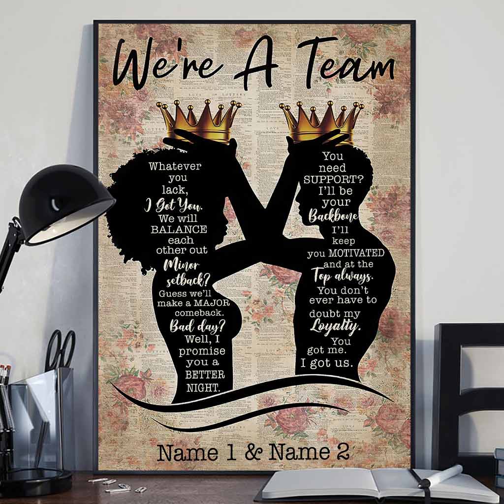 We Are A Team - Personalized African American Poster