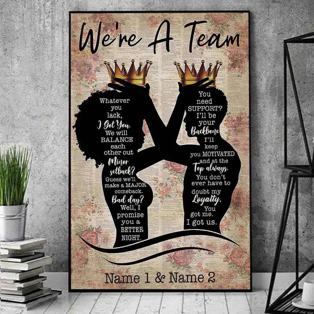 We Are A Team - Personalized African American Poster
