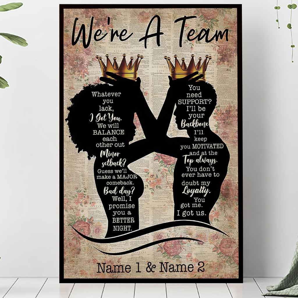 We Are A Team - Personalized African American Poster