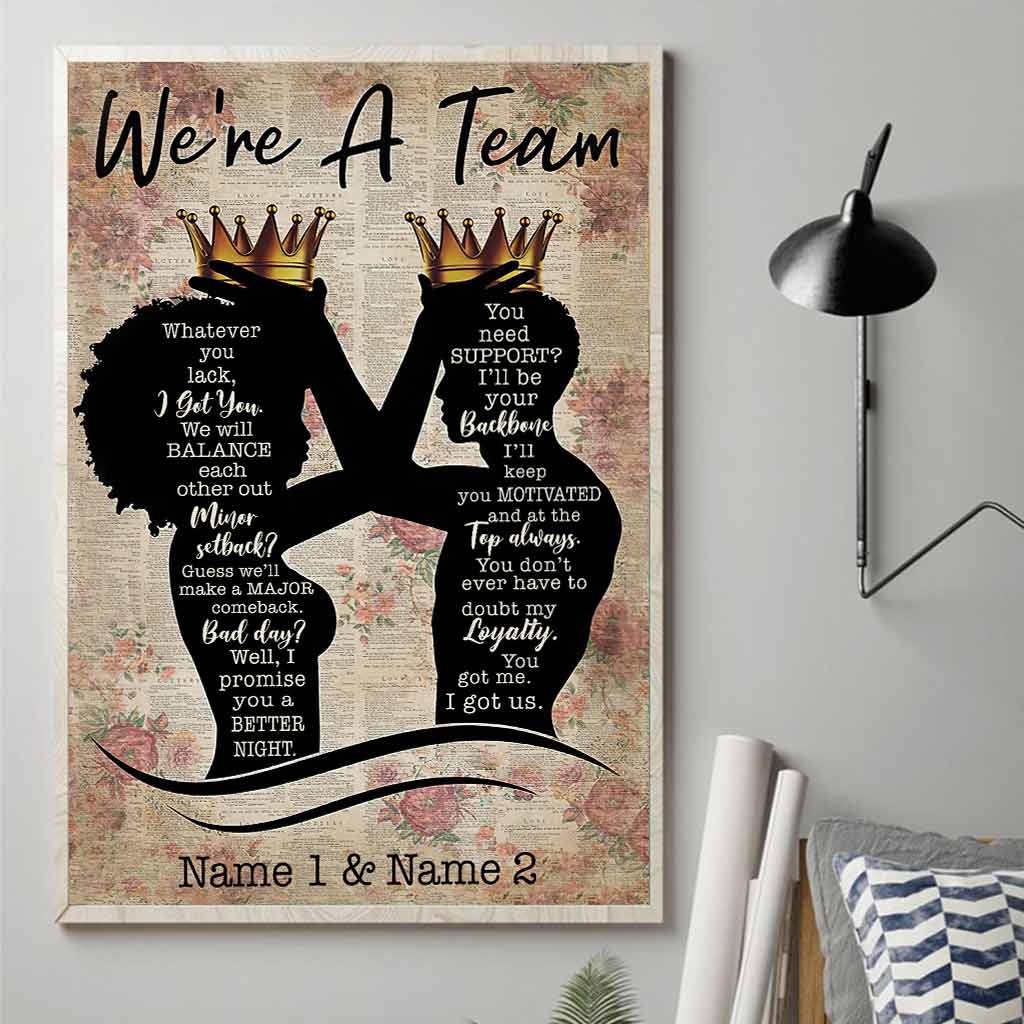 We Are A Team - Personalized African American Poster
