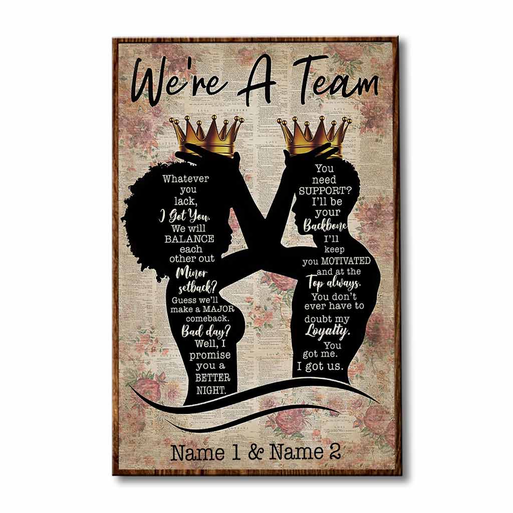 We Are A Team - Personalized African American Poster