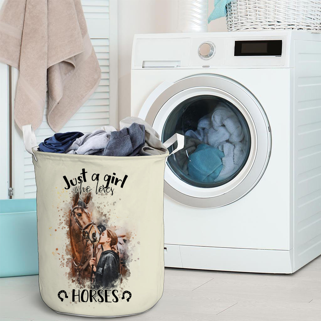 Just A Girl Who Loves Horses - Personalized Horse Storage Basket