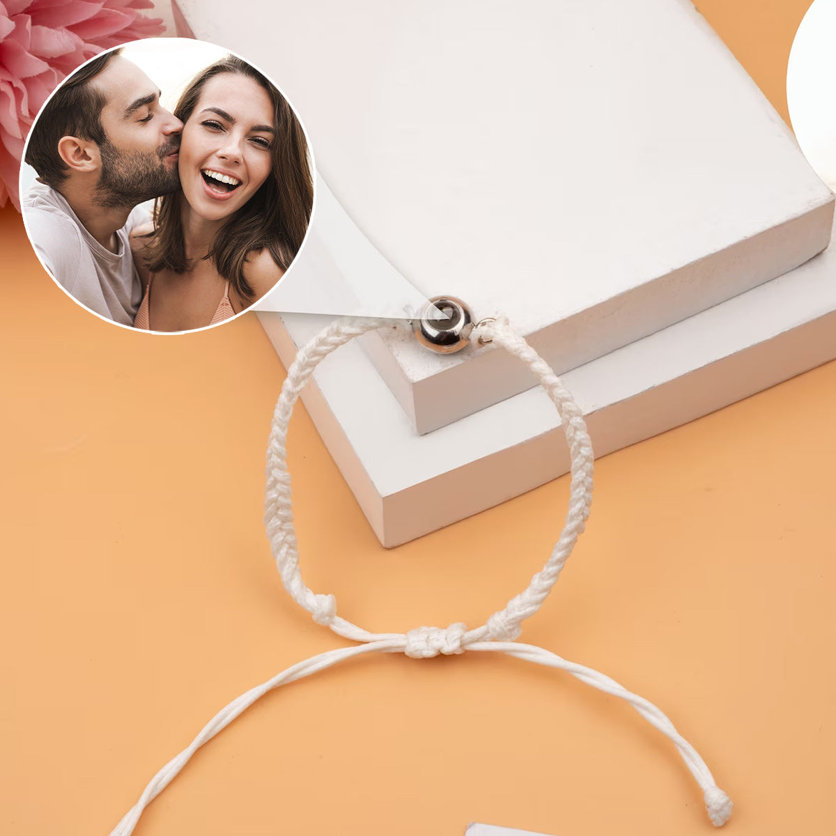 Sun Flower Custom Photo Projection Charm - gift for who lost a loved one - Personalized Projection Bracelet