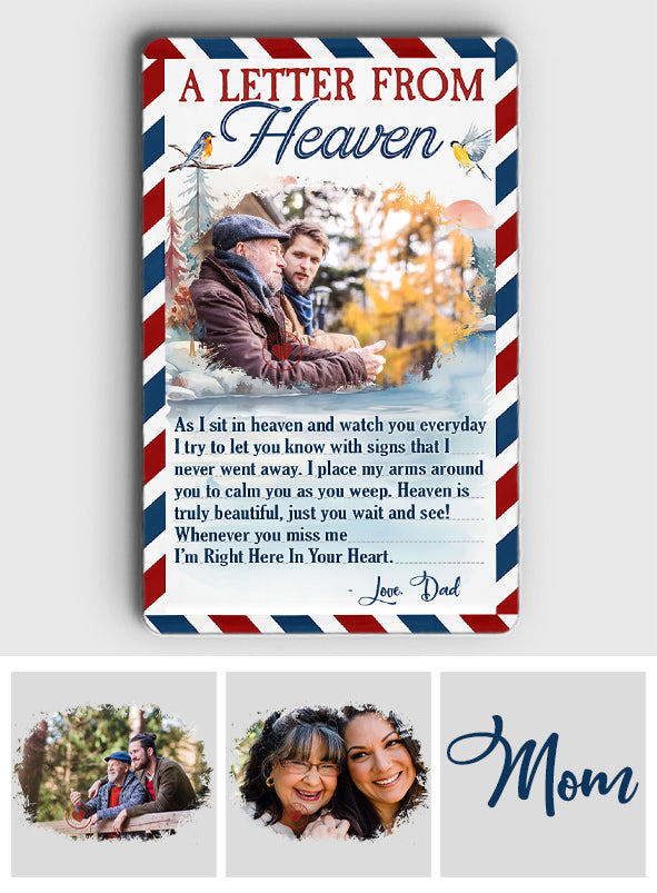 A Letter Form Heaven - Memorial gift for loss of - Personalized Wallet Insert Card