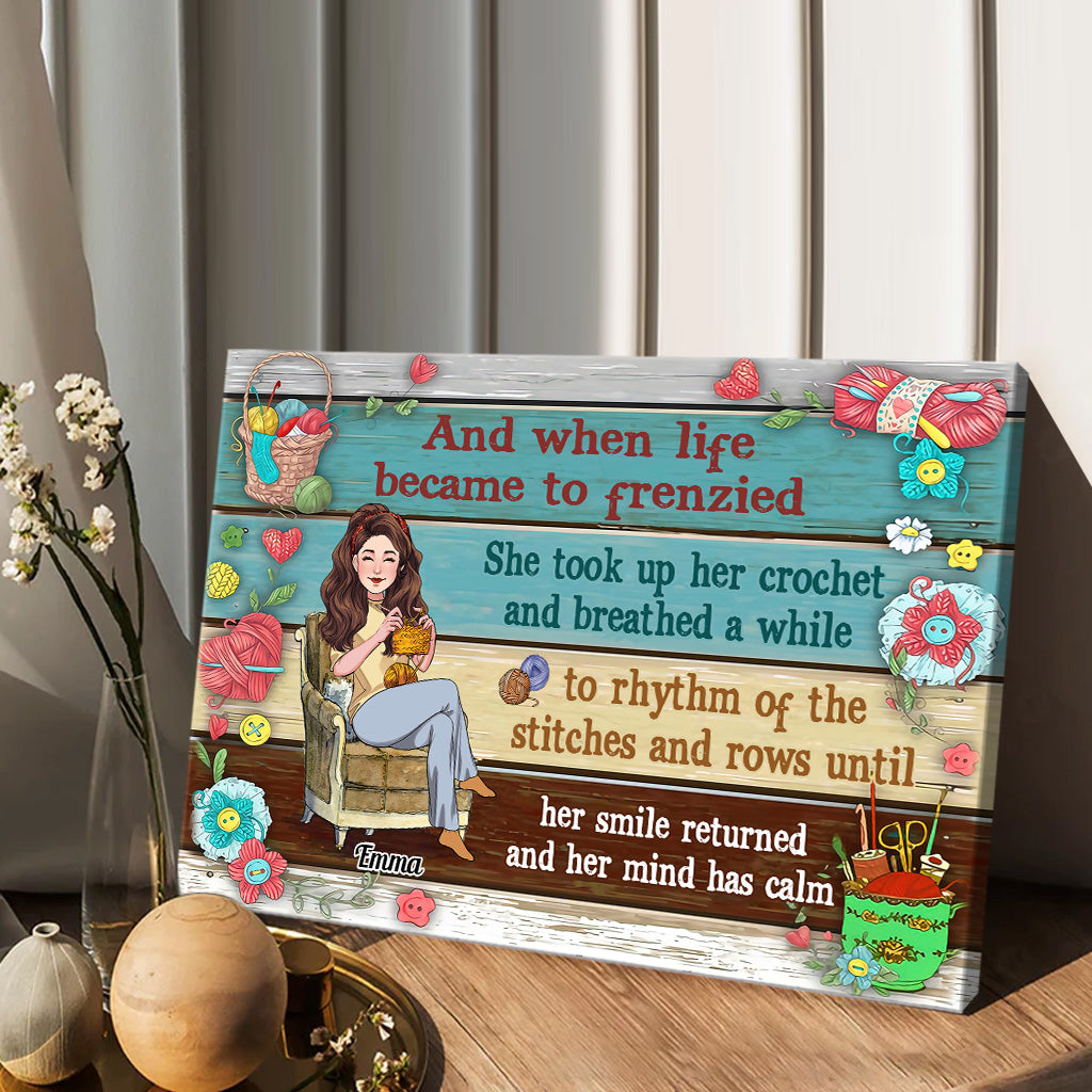 Love Crochet - Crocheting gift for mom, girlfriend, wife, grandma - Personalized Canvas And Poster