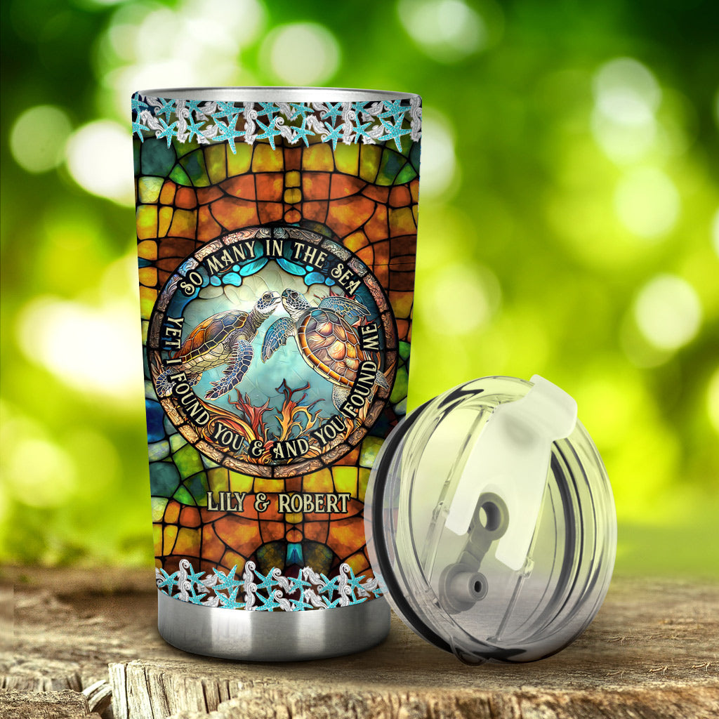So Many In The Sea - Personalized Turtle Tumbler