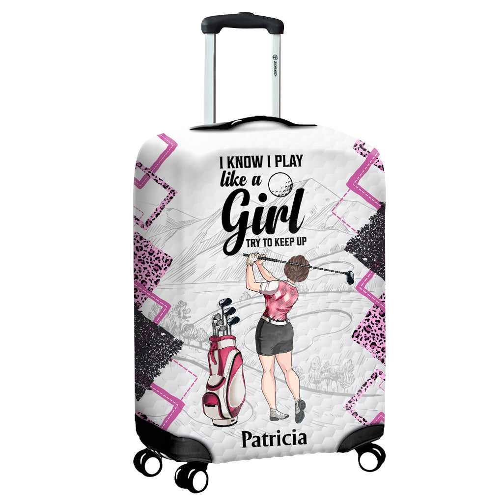 Golf Instruction - Golf gift for her, girlfriend, wife, daughter - Personalized Luggage Cover