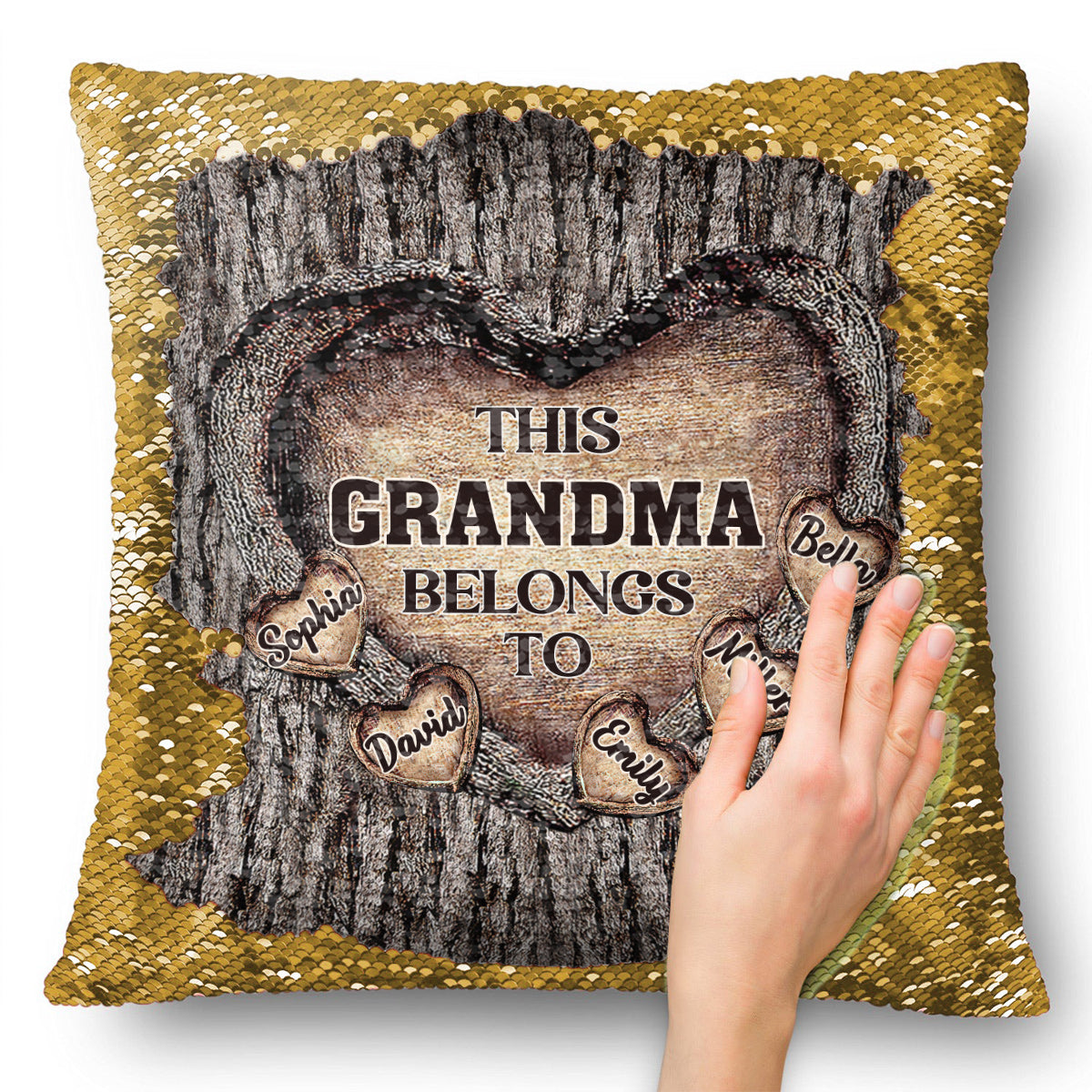 This Grandma Mom Mimi Nana Gigi Belongs To - Gift for grandma - Personalized Sequin Pillow Cover