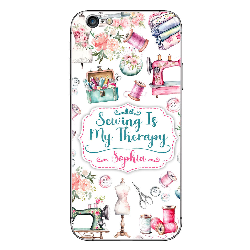 Sewing Is My Therapy - Personalized Sewing Phone Case