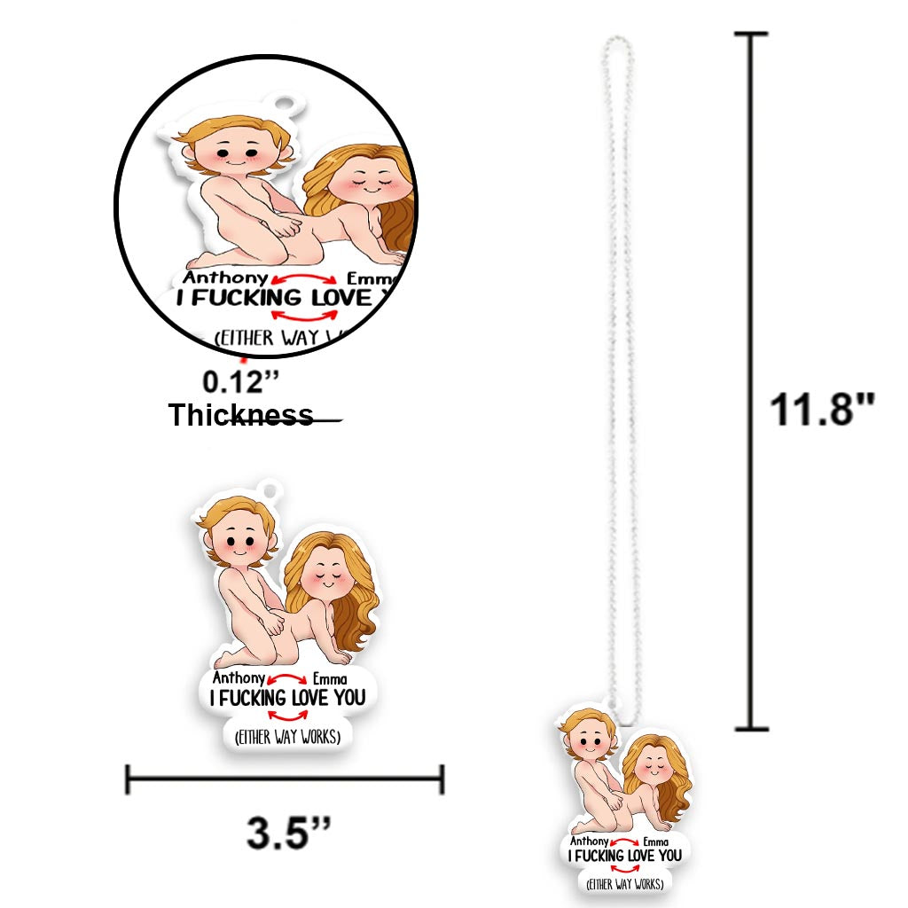 I Love You - gift for husband, wife, boyfriend, girlfriend - Personalized Transparent Car Ornament