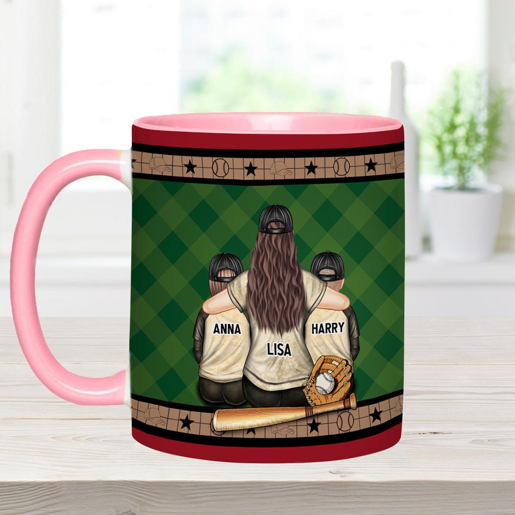 My Heart Is On That Field - Personalized Baseball Accent Mug