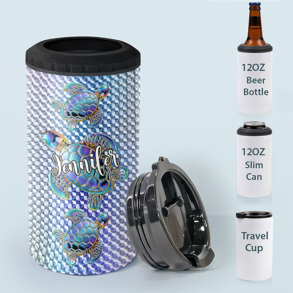 Salty Lil Beach - Personalized Turtle Can Cooler