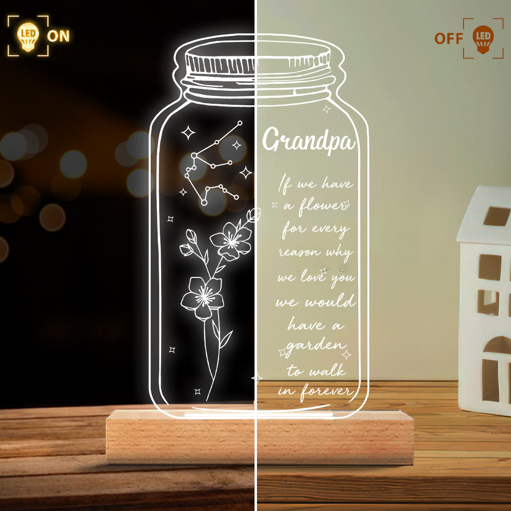 If I Had A Star Birth Flower Zodiac Sign - Gift for mom, grandma, daughter, wife, girlfriend, dad, grandpa, boyfriend, husband - Personalized Shaped Plaque Light Base