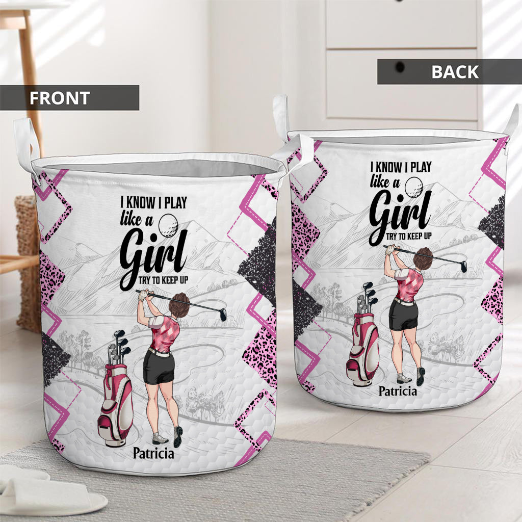 Golf Instruction - Golf gift for her, girlfriend, wife, daughter - Personalized Storage Basket