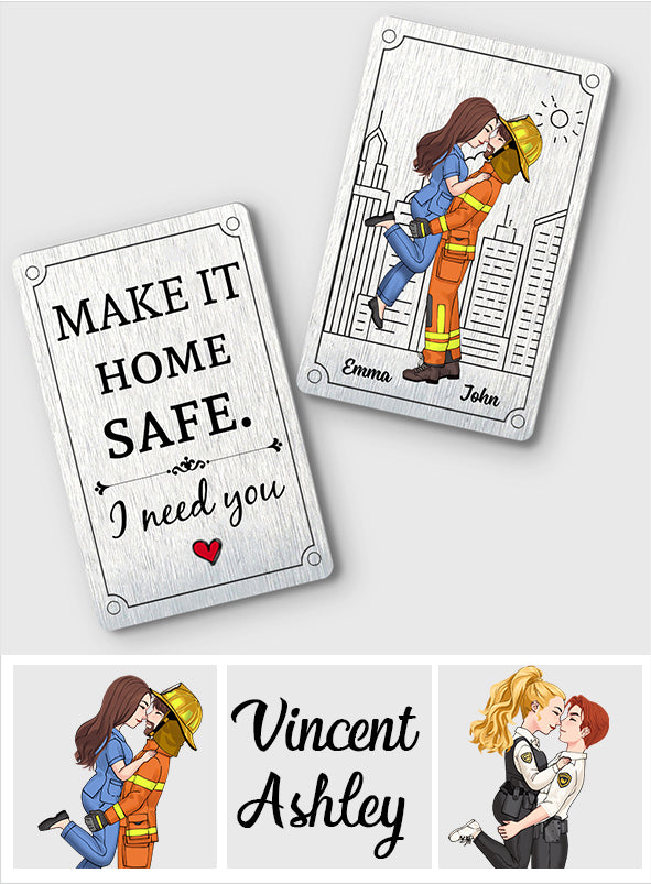 Make It Home Safe - Personalized Couple Wallet Insert Card