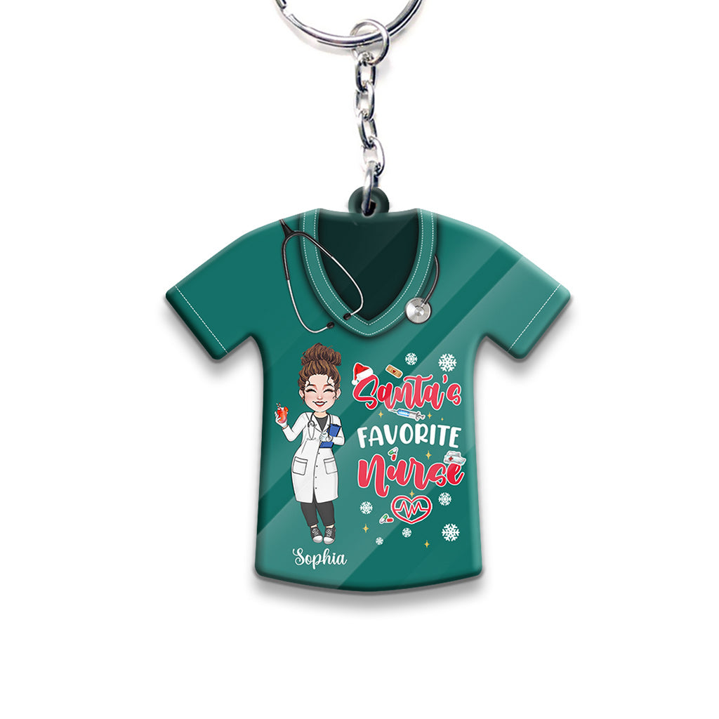 Santa's Favorite Nurse - Personalized Nurse Keychain