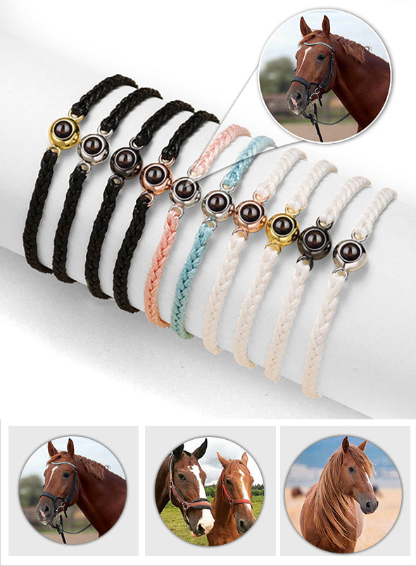 Ich liebe mein Pferd – Personalisiertes Armband mit Pferdeprojektion