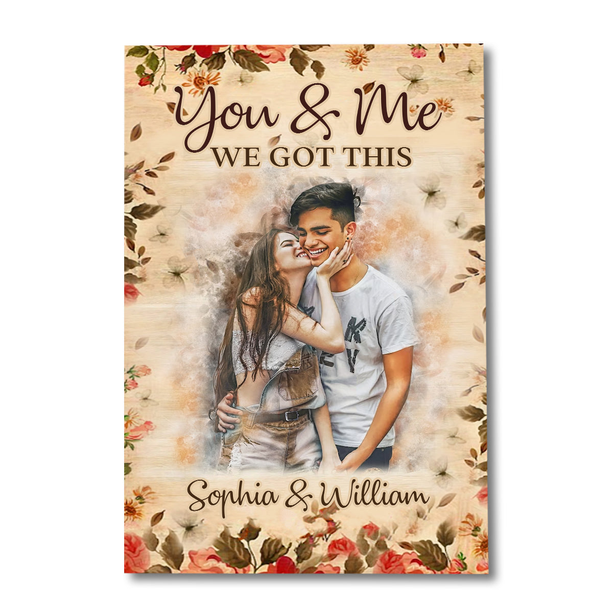 Watercolor Couple - Personalized Couple Canvas And Poster