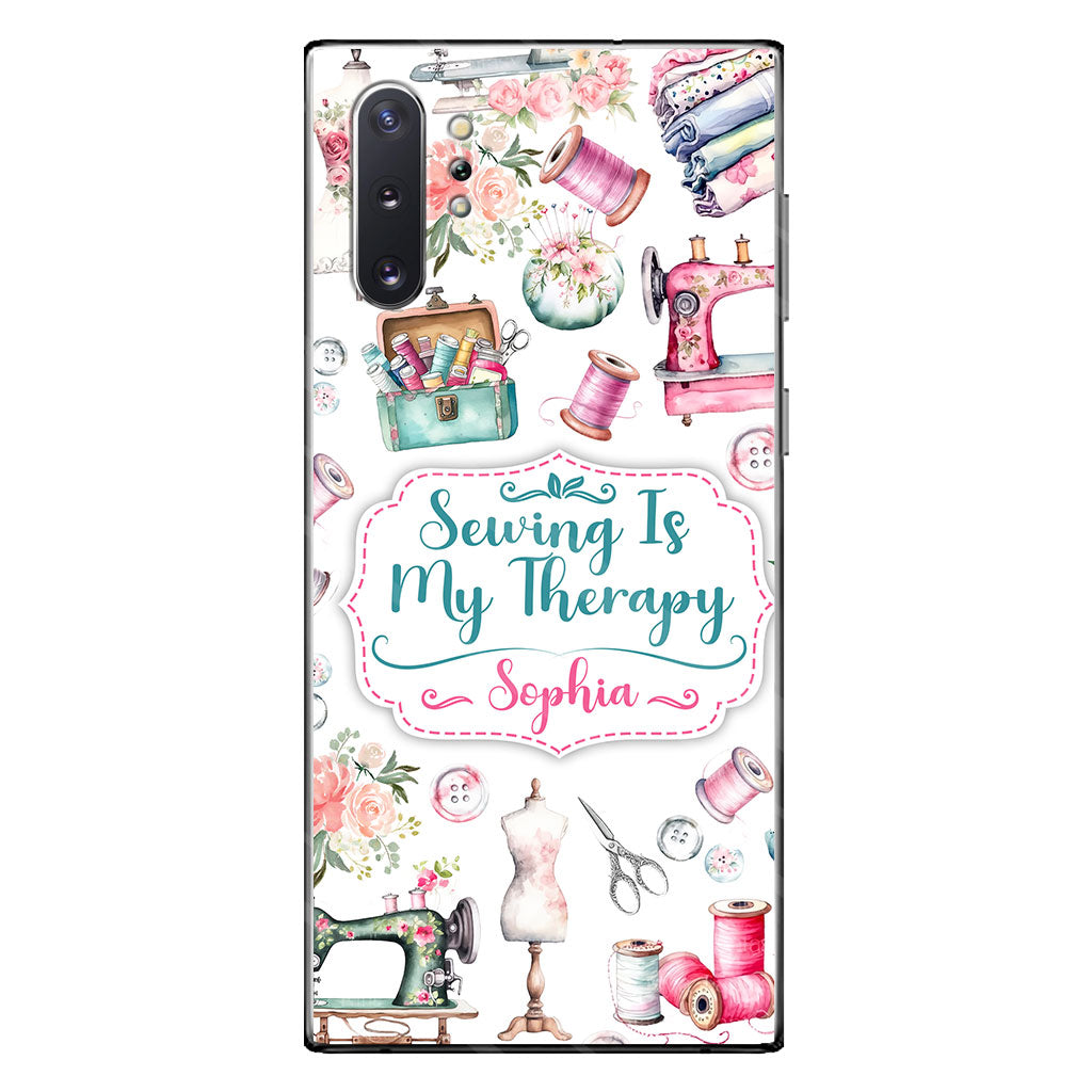Sewing Is My Therapy - Personalized Sewing Phone Case