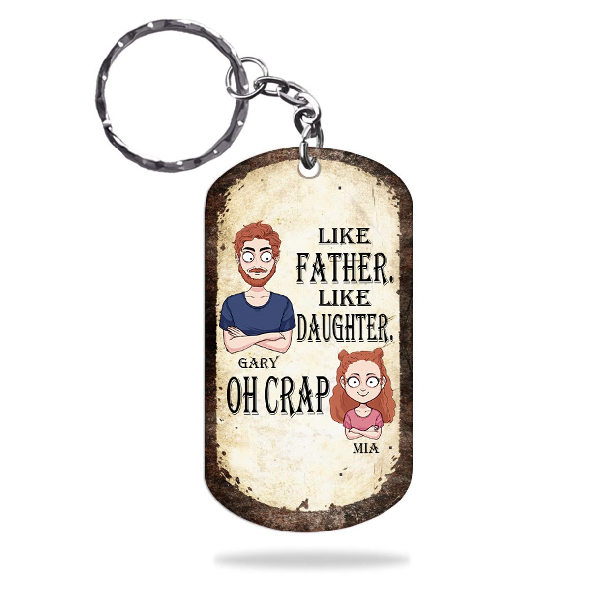 Like Father Like Daughter Like Son - Gift for dad, mom, son, daughter - Personalized Stainless Steel Keychain
