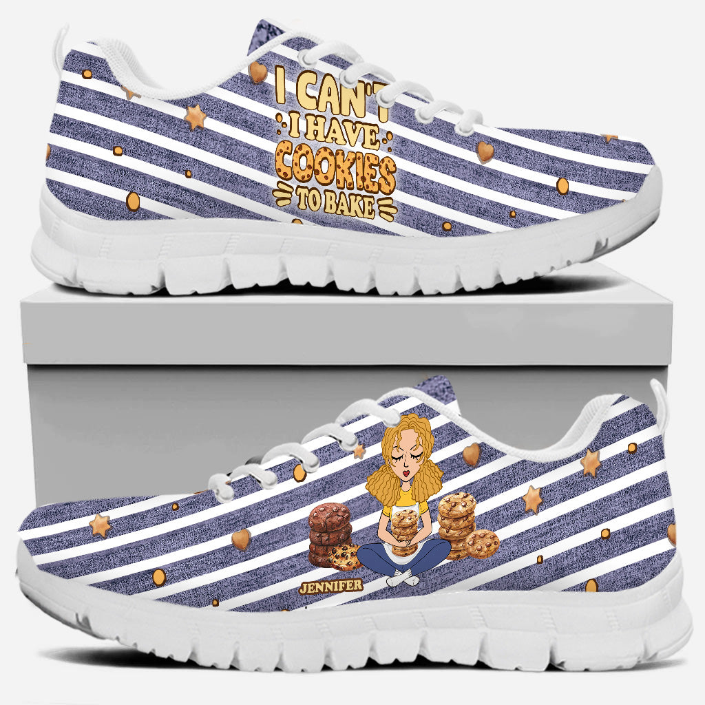 I Can't I Have Cookies To Bake - Personalized Baking Sneakers