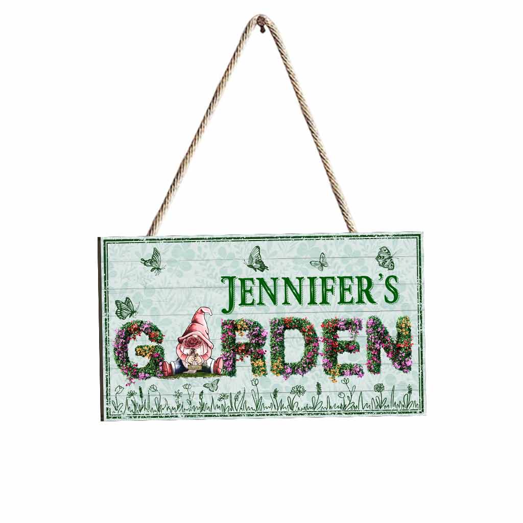 Bienvenue dans mon jardin - Panneau en bois personnalisé sur le thème du jardinage