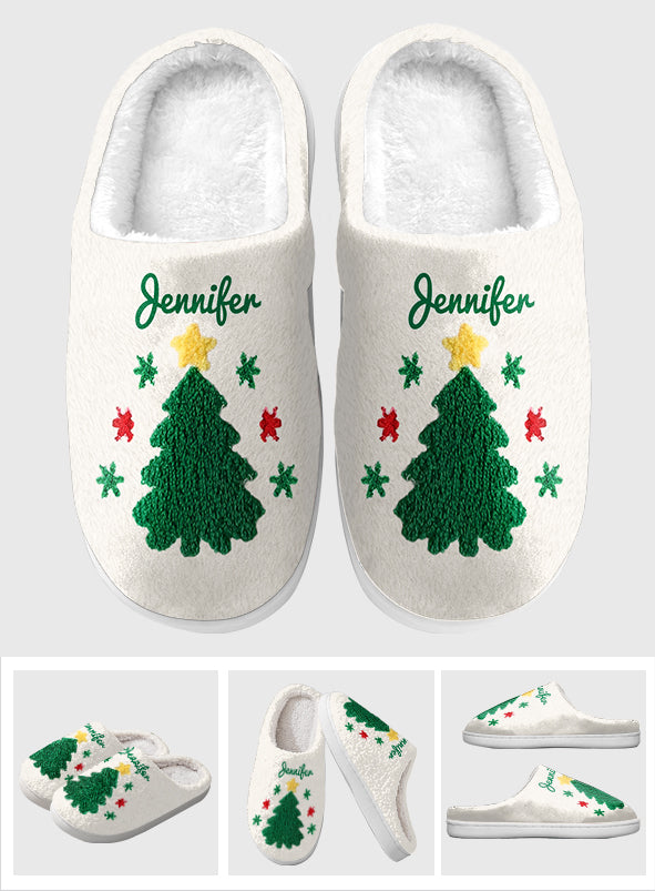 Weihnachtsbaum - Personalisierte Weihnachtspantoffeln