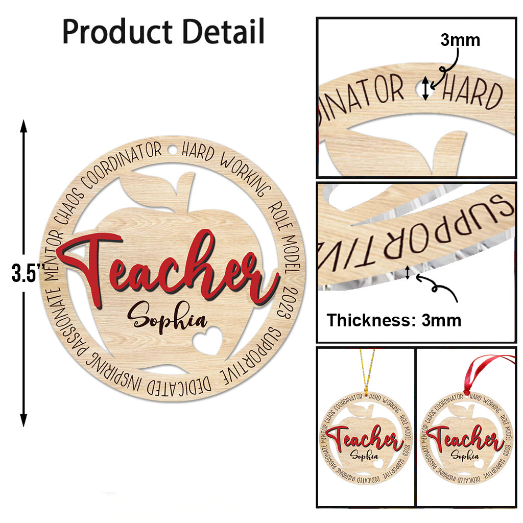 Teacher Mentor Chaos Coordinator - Personalized Teacher Ornament