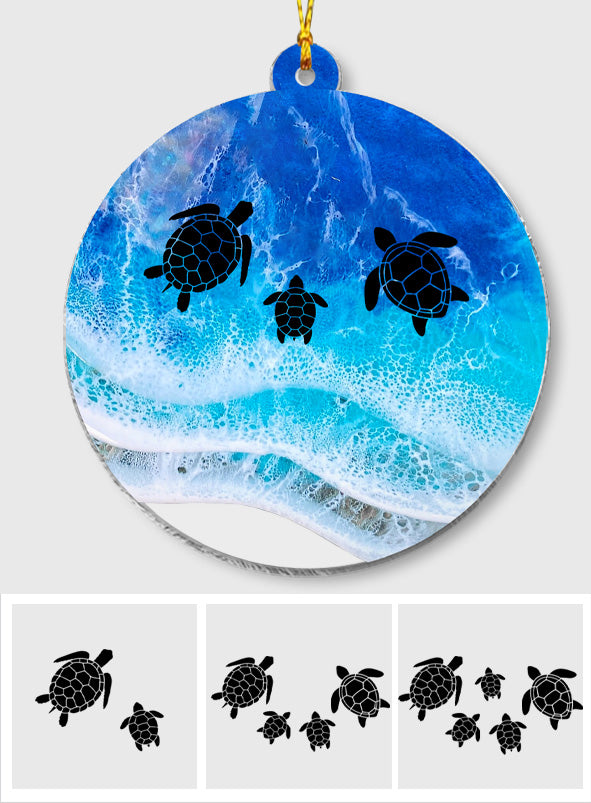Love Turtles - Personalized Turtle Transparent Ornament