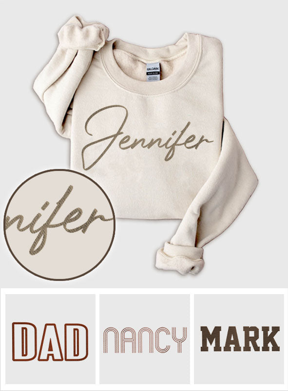 Personalisierter, bestickter Pullover für die Tochter – individueller Name