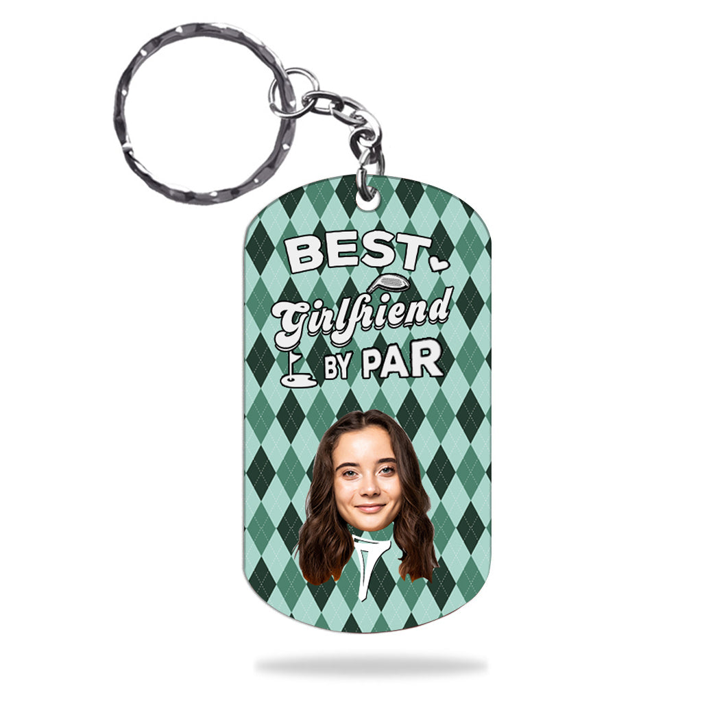 Meilleur Papa selon le Par - Cadeau de golf pour papa, lui, petit ami, mari, grand-père - Porte-clés personnalisé en acier inoxydable