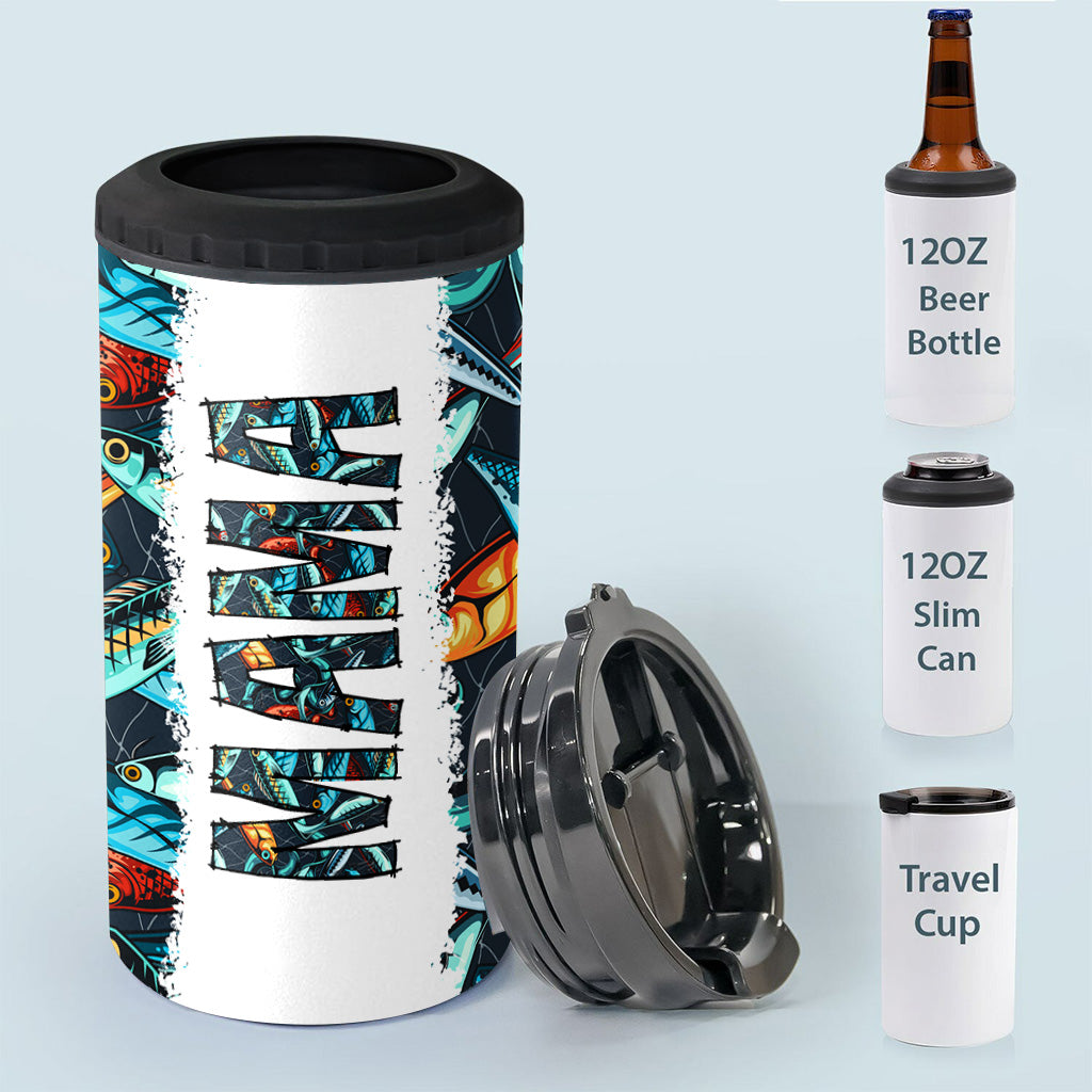 Reel Cool Dad - Fishing gift for dad, grandpa, him, husband - Personalized Can Cooler