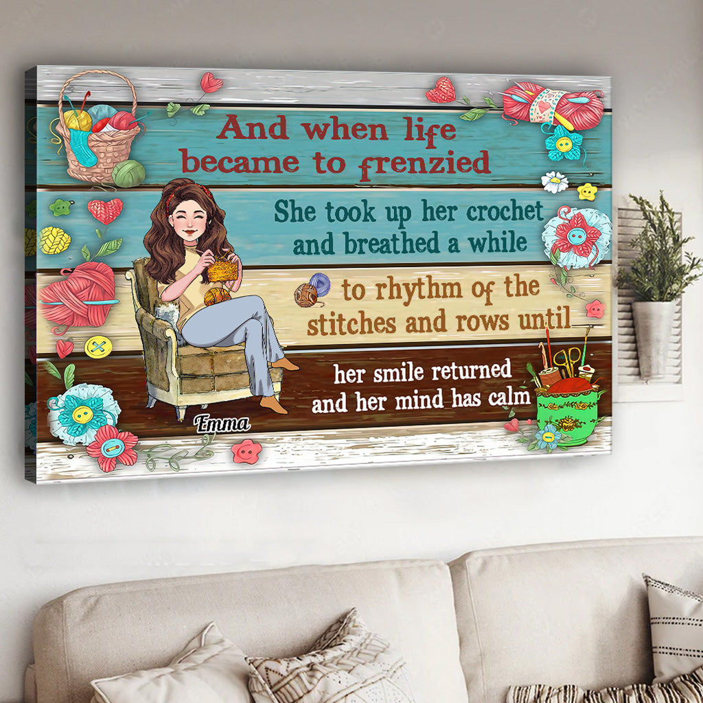 Love Crochet - Crocheting gift for mom, girlfriend, wife, grandma - Personalized Canvas And Poster