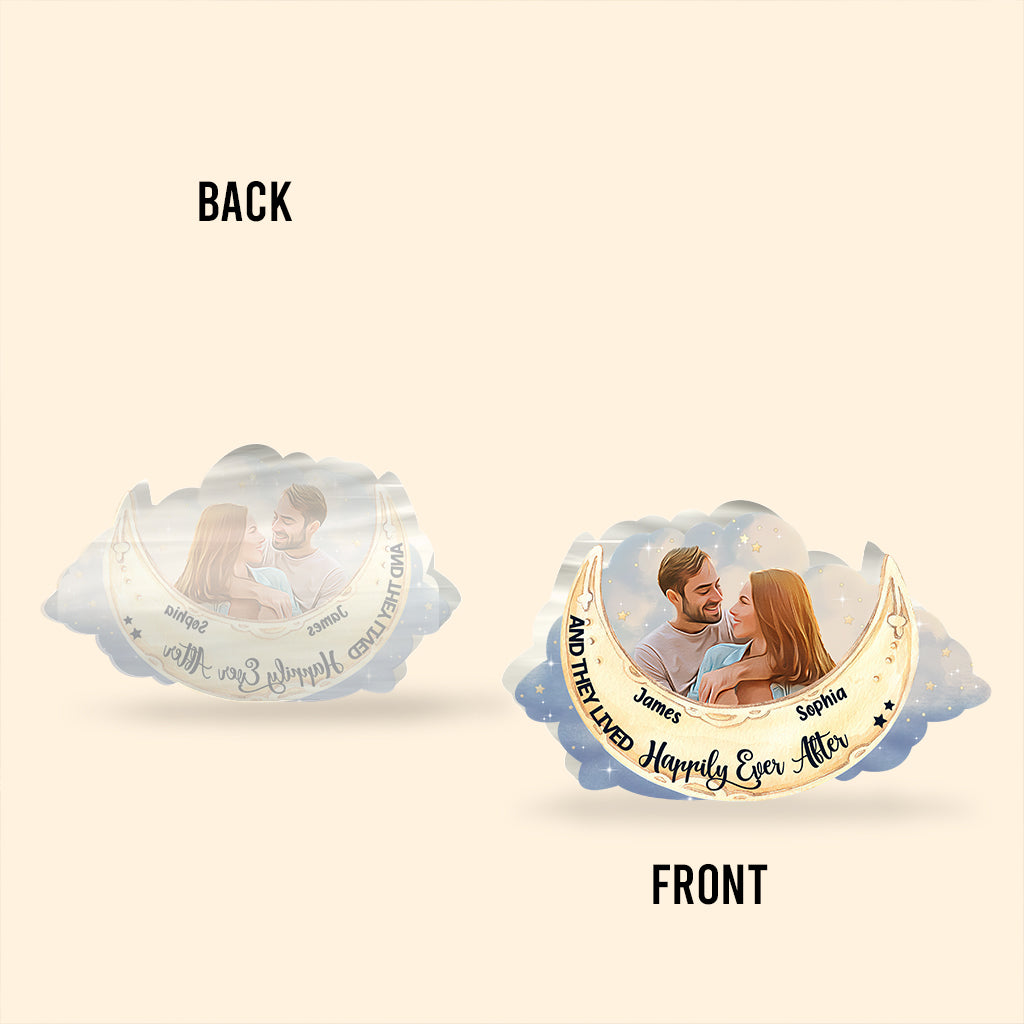 I Love You To The Moon And Back - Personalized Couple Custom Shaped Acrylic Plaque