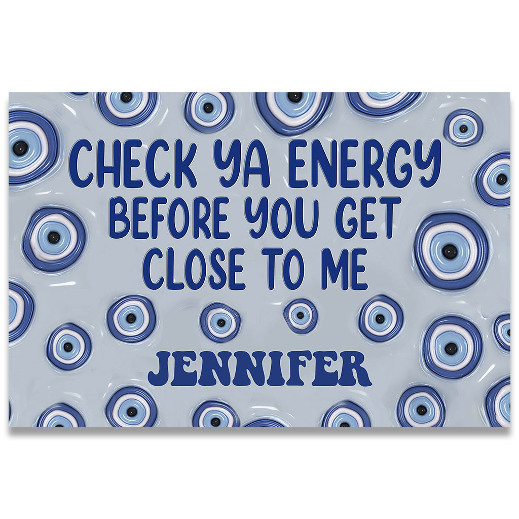 Check Ya Energy - Personalized Witch Doormat