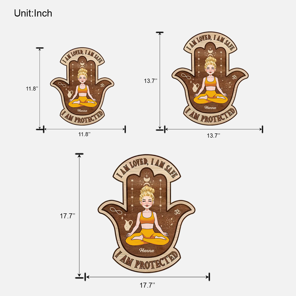 I Am Loved I Am Safe - Personalized Yoga Wood Sign
