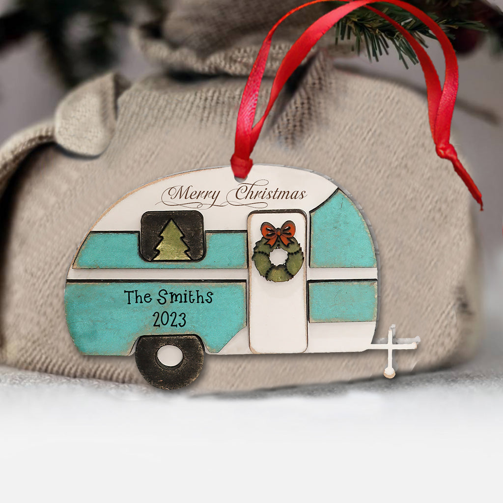Happy Camper Merry Christmas - Personalized Camping Ornament