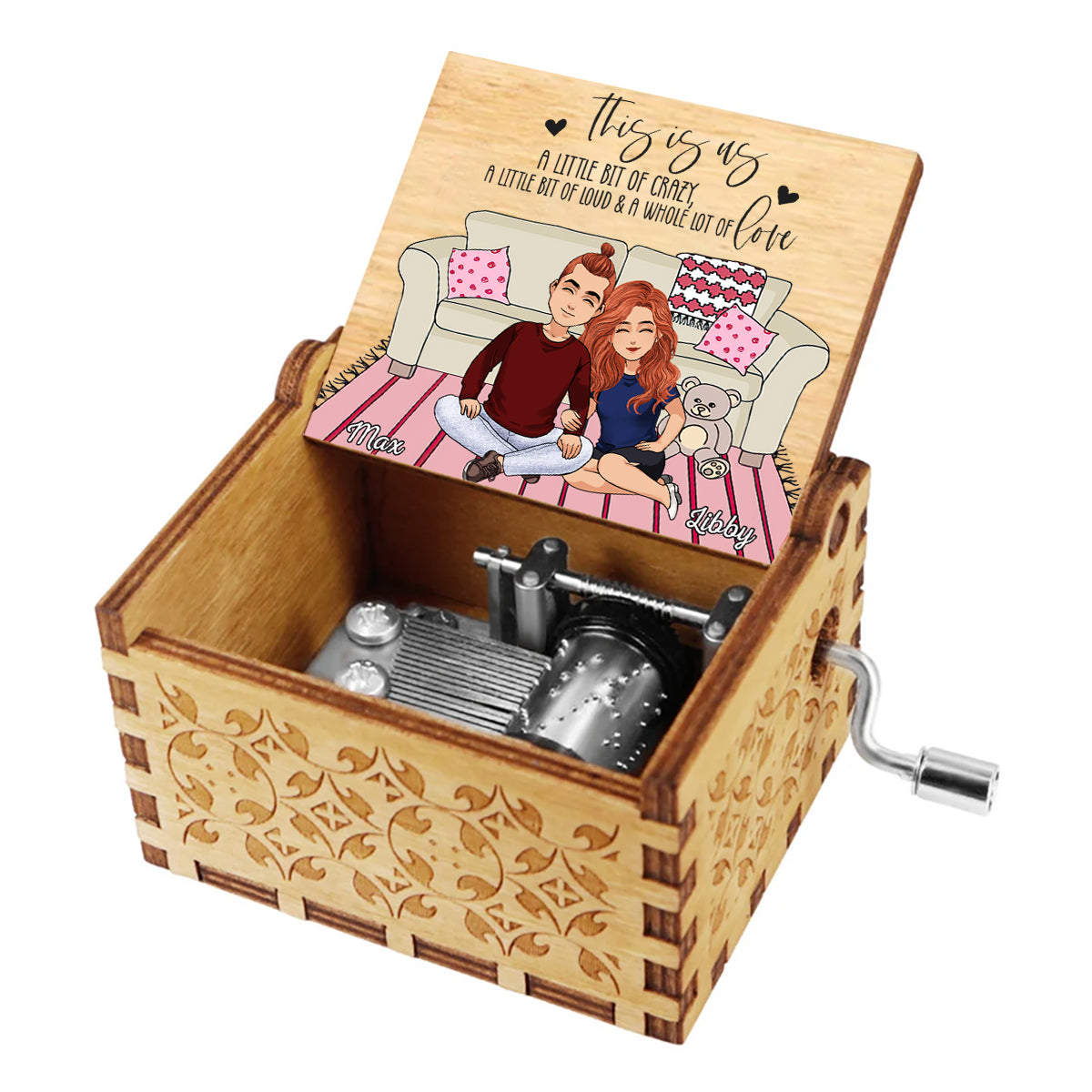 And So Together They Built A Life They Loved - Couple gift for husband, wife, boyfriend, girlfriend - Personalized Hand Crank Music Box
